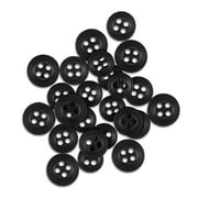ButtonMode Standard Shirt Buttons 22pc Set Includes 8 Shirt Front Buttons (11mm or 7/16 in), 7 Sleeve Buttons (10mm or 3/8 in), 7 Collar Buttons (9mm or Almost 3/8 in), Black, 22-Buttons
