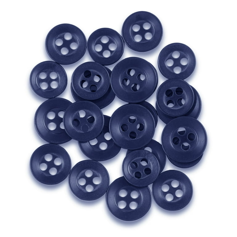 Buttonmode Standard Shirt Buttons 22pc Set Includes 8 Shirt Front Buttons (11mm or 7/16 in), 7 Sleeve Buttons (10mm or 3/8 in) & 7 Collar Buttons (9mm