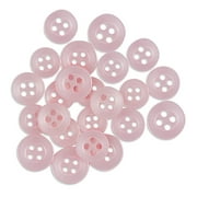 ButtonMode Standard Shirt Buttons 22pc Set Includes 8 Shirt Front Buttons (11mm or 7/16 in), 7 Sleeve Buttons (10mm or 3/8 in), 7 Collar Buttons (9mm or Almost 3/8 in), Pink, 22-Buttons