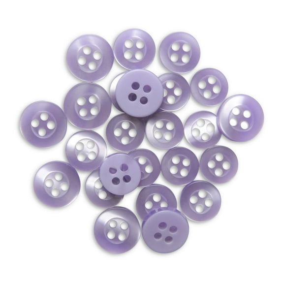 ButtonMode Replacement Shirt Buttons 22pc Set Has 8 Front (11mm or 7/16 in), 7 Sleeve (10mm or 3/8 in) & 7 Collar (9mm or Almost 3/8 in), Purple Lavender