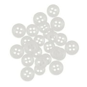 ButtonMode Replacement Shirt Buttons 22pc Set Has 8 Front 11mm or 7/16 in, 7 Sleeve 10mm or 3/8 in & 7 Collar 9mm or Almost 3/8 in, Clear White