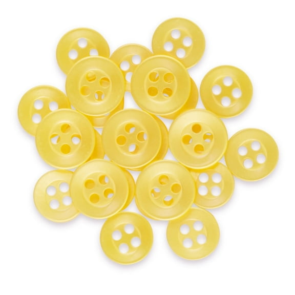 ButtonMode Replacement Shirt Buttons 22pc Set Has 8 Front (11mm or 7/16 in), 7 Sleeve (10mm or 3/8 in) & 7 Collar (9mm or Almost 3/8 in), Yellow
