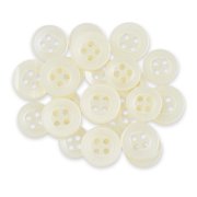 ButtonMode Replacement Shirt Buttons 22pc Set Has 8 Front 11mm or 7/16 in, 7 Sleeve 10mm or 3/8 in & 7 Collar 9mm or Almost 3/8 in, Off White