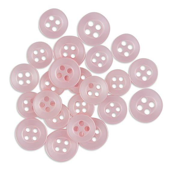 ButtonMode Replacement Shirt Buttons 22pc Set Has 8 Front (11mm or 7/16 in), 7 Sleeve (10mm or 3/8 in) & 7 Collar (9mm or Almost 3/8 in), Pink
