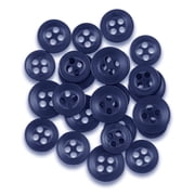 ButtonMode Replacement Shirt Buttons 22pc Set Has 8 Front 11mm or 7/16 in, 7 Sleeve 10mm or 3/8 in & 7 Collar 9mm or Almost 3/8 in, Blue Navy