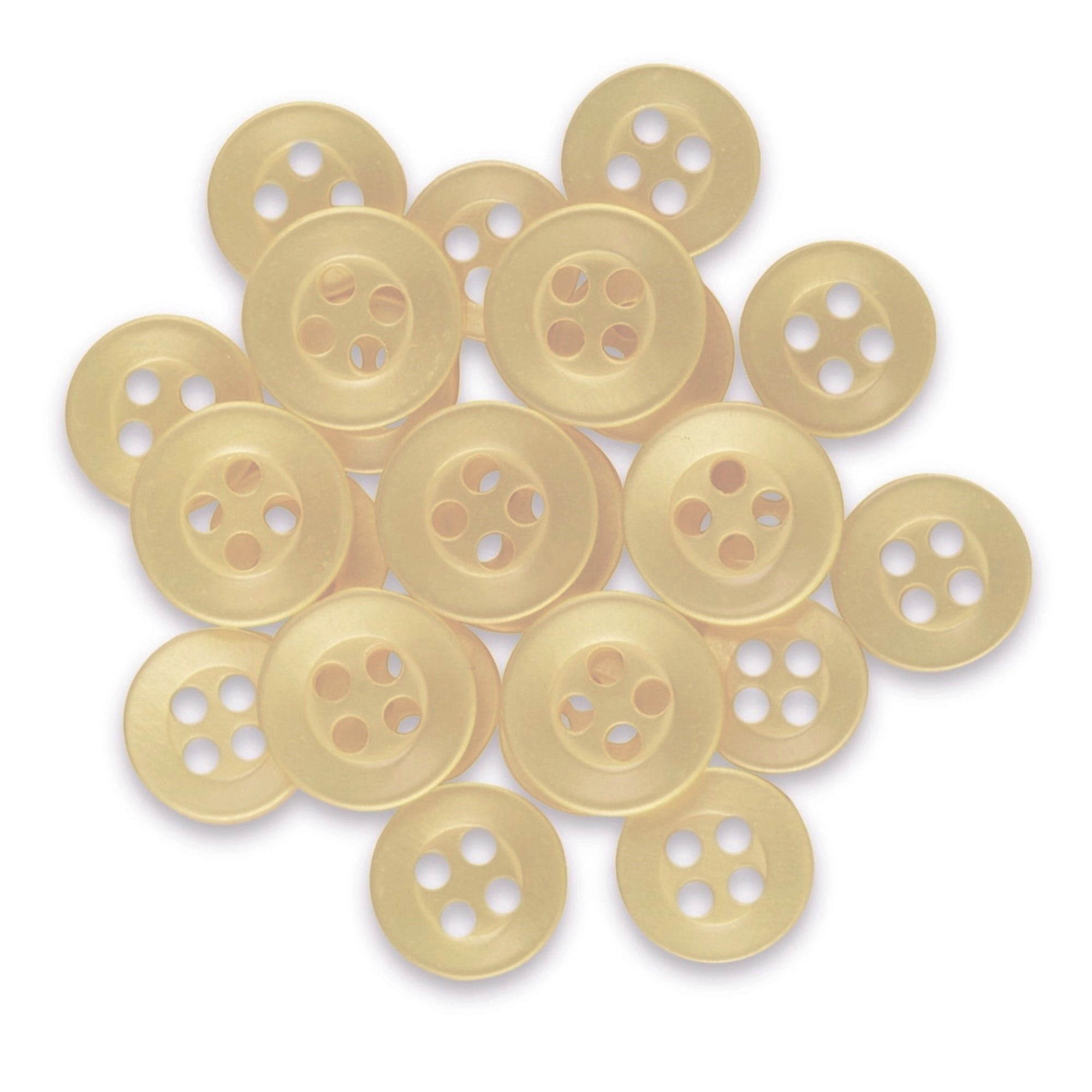 ButtonMode Replacement Shirt Buttons 22pc Set Has 8 Front (11mm or 7/16 in), 7 Sleeve (10mm or 3/8 in) & 7 Collar (9mm or Almost 3/8 in), Khaki Beige