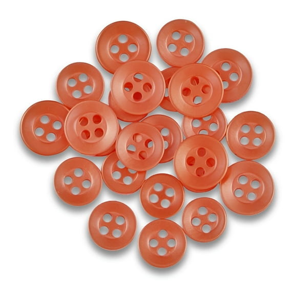 ButtonMode Replacement Shirt Buttons 22pc Set Has 8 Front (11mm or 7/16 in), 7 Sleeve (10mm or 3/8 in) & 7 Collar (9mm or Almost 3/8 in), Red Medium