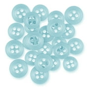 ButtonMode Replacement Shirt Buttons 22pc Set Has 8 Front 11mm or 7/16 in, 7 Sleeve 10mm or 3/8 in & 7 Collar 9mm or Almost 3/8 in, Blue Light