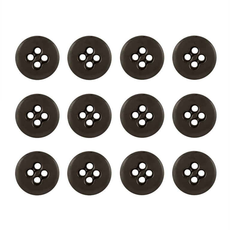 ButtonMode Suspender Brace Pant Buttons Set Includes 1-Dozen Pants Buttons  Measuring 17mm (slightly more than 5/8 Inch), Brown Dark, 12-Buttons 