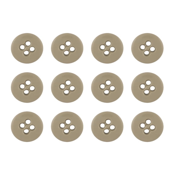 ButtonMode Suspender Brace Pant Buttons Set Includes 1-Dozen Pants Buttons Measuring 17mm (slightly more than 5/8 Inch), Khaki Tan Beige, 12-Buttons
