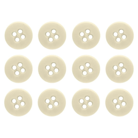 ButtonMode Suspender Brace Pant Buttons Set Includes 1-Dozen Pants Buttons Measuring 17mm (slightly more than 5/8 Inch), Off White Cream, 12-Buttons