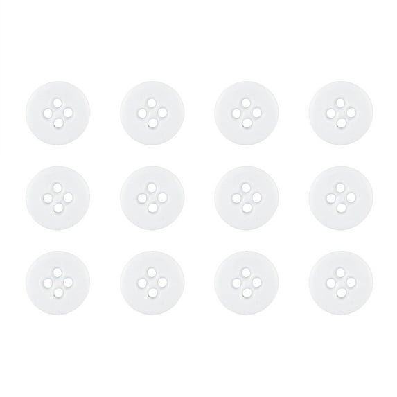 ButtonMode Suspender Brace Buttons 17mm 27L Style 4 for Pants, Military Spec Industrial Strength, Size 0.675 inch or 11/16", White, 12-Buttons
