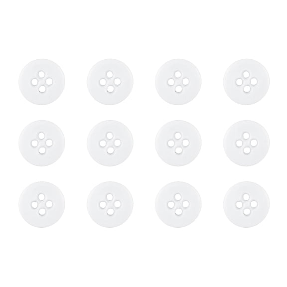 ButtonMode Suspender Brace Buttons 17mm 27L Style 4 for Pants, Military Spec Industrial Strength, Size 0.675 inch or 11/16", White, 12-Buttons