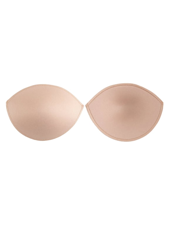 Un-Padded Bra Cups Insert or Sew In, Instant Shape + Support, Chest Crease Reducer for Bridal, Bridesmaid, Dresses, Beige, Unpadded Size A, 1 Pair