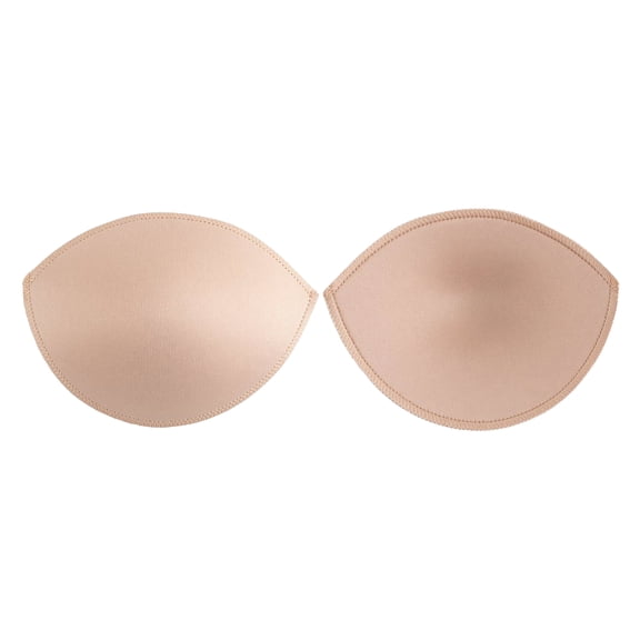 ButtonMode Un-Padded Bra Cups Insert or Sew In, Instant Shape + Support, Chest Crease Reducer for Bridal, Bridesmaid, Dresses, Beige, Unpadded Size D, 1 Pair