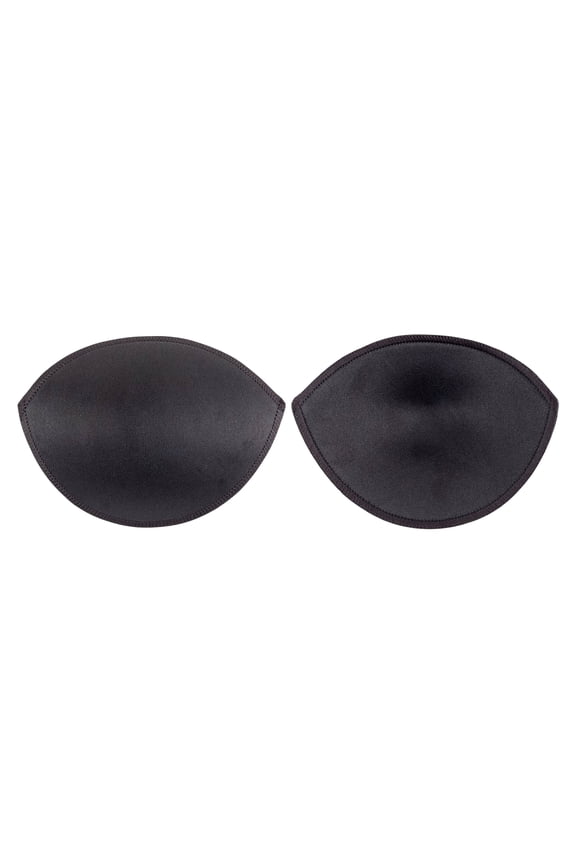 Un-Padded Bra Cups Insert or Sew In, Instant Shape + Support, Chest Crease Reducer for Bridal, Bridesmaid, Dresses, Black, Unpadded Size C, 1 Pair