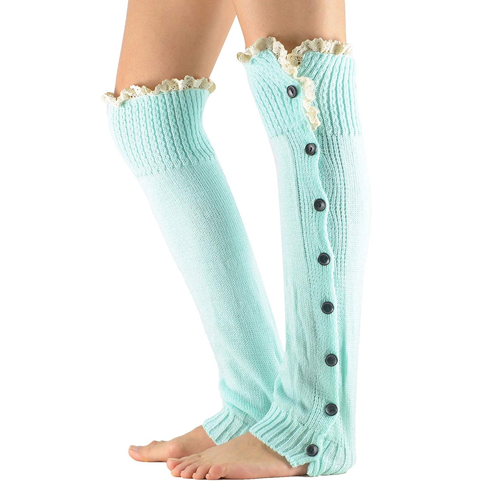【PARTIMENTO】★ BUTTON POINTED RIBBED LEG WARMER ★ 4 COLOR Buttoned Leg Warmers - Walmart.com