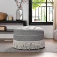 thumbnail image 1 of Buttoned Seat, Light Gray Ottoman | Offers a Lovely Design for Living Room, 1 of 2