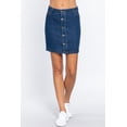 thumbnail image 1 of Buttoned Stretch Denim Mini Skirt, 1 of 5