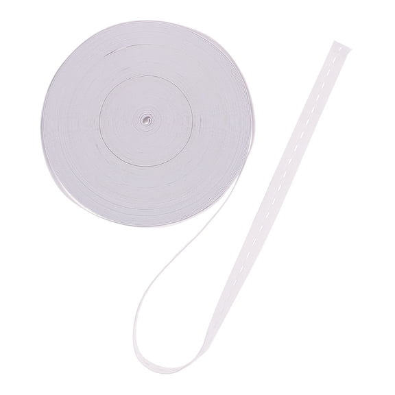 SHOWERORO White Buttonhole Stretch Band Polyester Elastic for Sewing Belts Hair Ties and More
