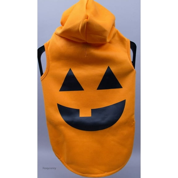 Buttons & Bones Halloween Pumpkin Hoodie Dog Coat Size XLarge