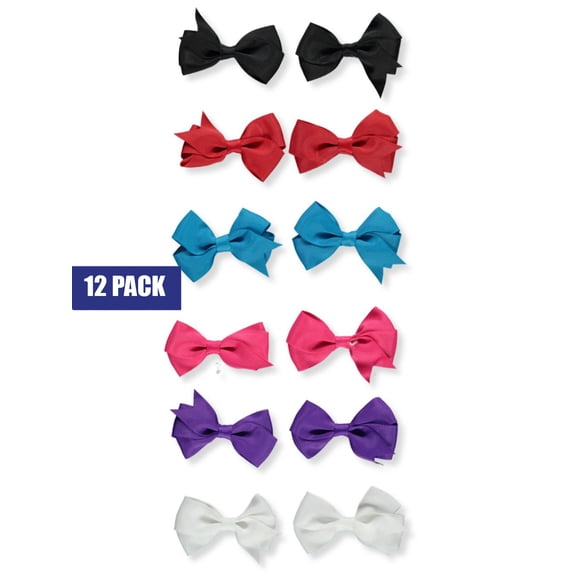 Buttons & Bows' 12-Pack Hair Bow Holiday Pack Color: white/multi Size: one size