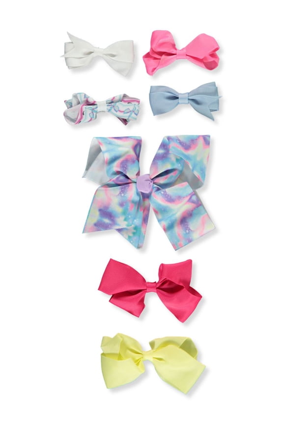 7-Pack Bow Hair Clips - pink/multi, one size