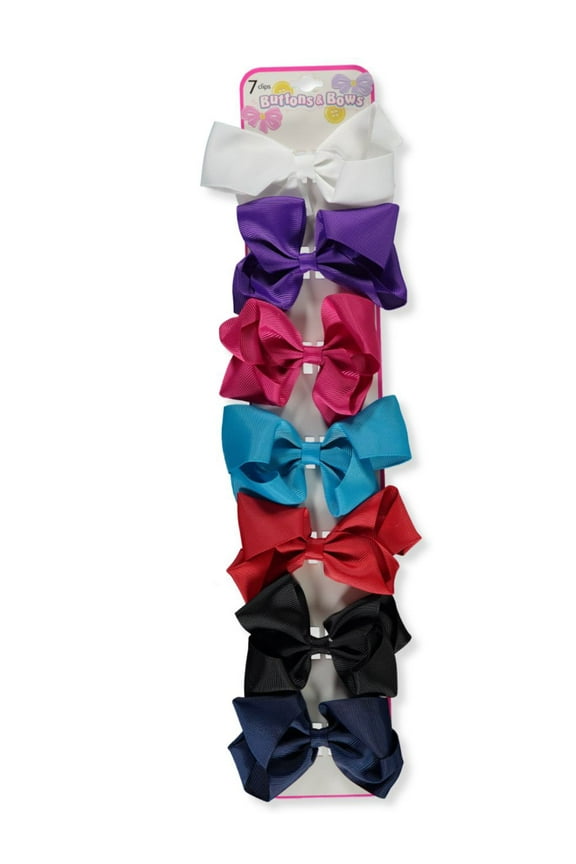 7-Pack Clip Bows Color: red/multi Size: one size