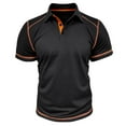 thumbnail image 1 of Buttons Crewneck Tops Mens Short Sleeve T-Shirts Workout Athletic Slim Shirts Basic Tops Breathable Cotton Tees Activewear Black,M, 1 of 5