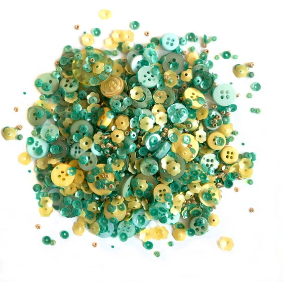 Buttons Galore 28 Lilac Lane - Button, Sequin, Seed Bead Shaker Mix in Cube -LL540 Desert Hike