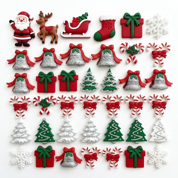 Buttons Galore 30+ Assorted Christmas Buttons for Sewing & Crafts - Set of 6 Button Packs