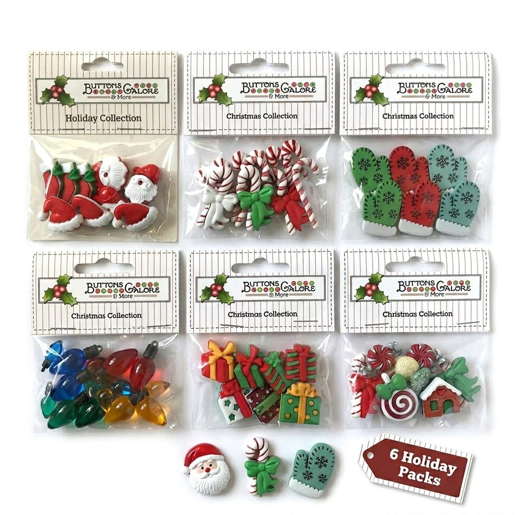 Buttons Galore 50+ assorted craft and sewing buttons. Set of 6 ...