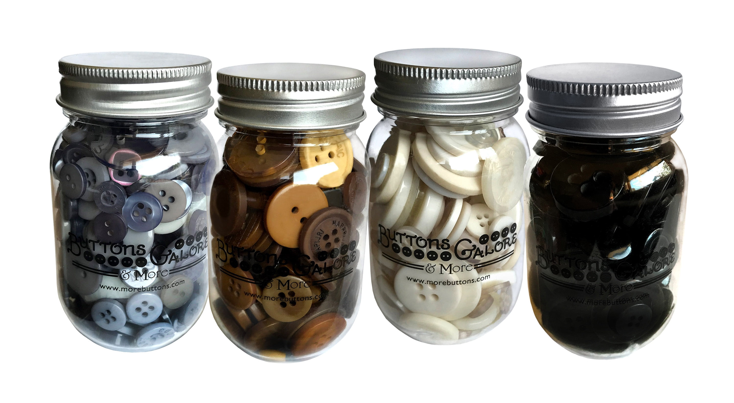 Buttons Galore 700+ Neutral Color Craft & Sewing Buttons in Mason Jar ...