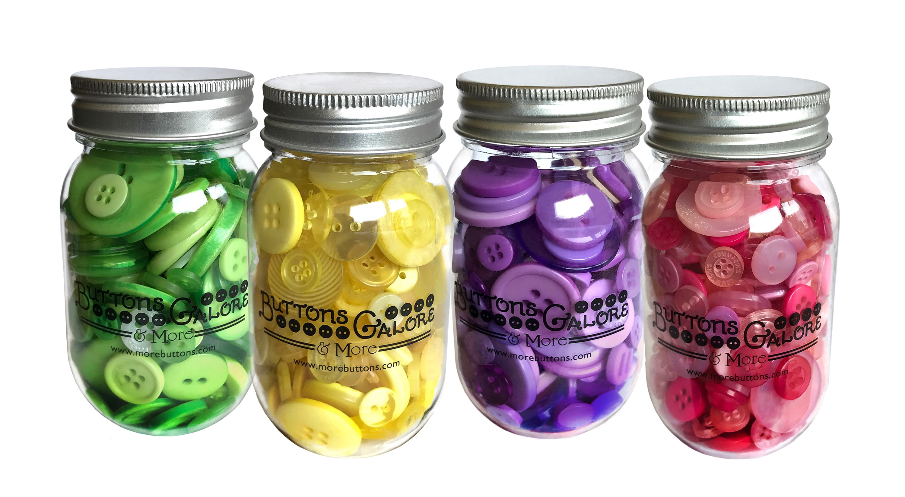 Buttons Galore 700+ Spring Colors Craft & Sewing Buttons in Mason Jar