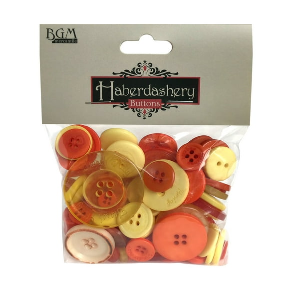 Buttons Galore Button Haberdashery Classic Yel/Orn