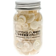 Buttons Galore Button Mason Jars-Antique White