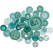Buttons Galore Button Mason Jars-Bali Blue