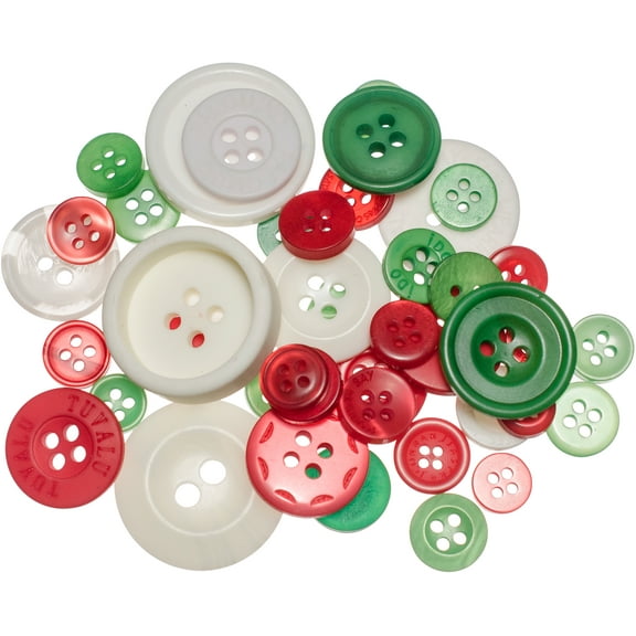 Buttons Galore Button Mason Jars-Christmas