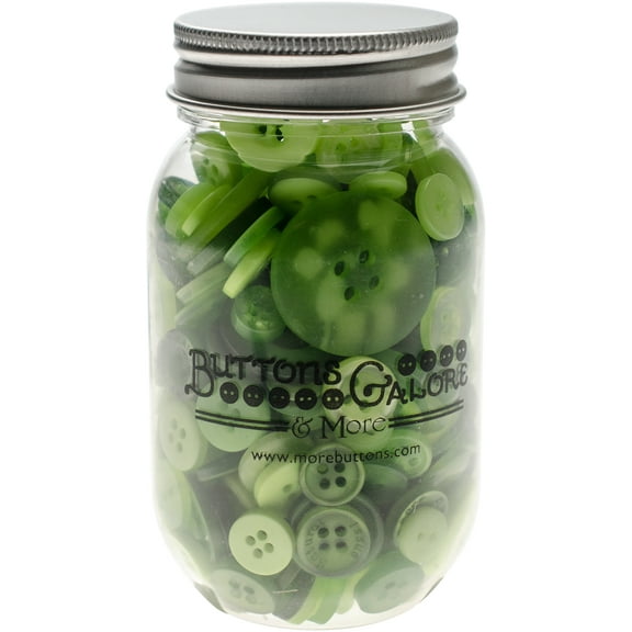 Buttons Galore Button Mason Jars-Greenery