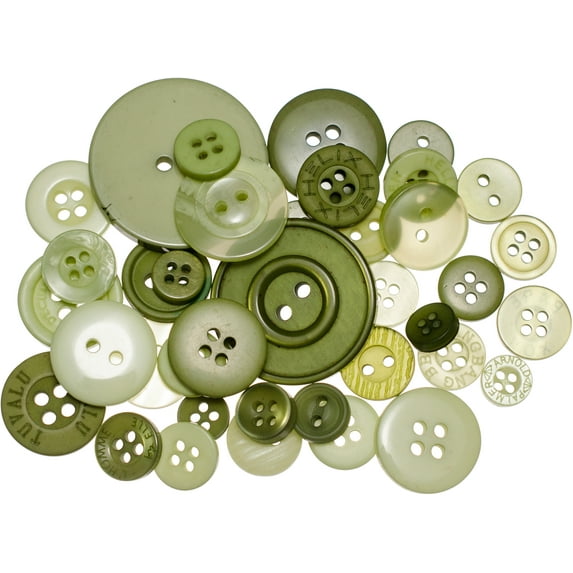 Buttons Galore Button Mason Jars-Leafy Green