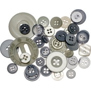 Buttons Galore Button Mason Jars-Smokey Greys