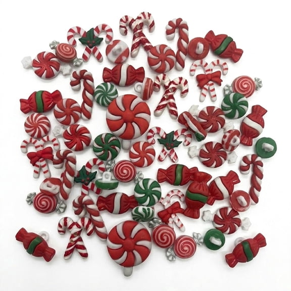 Buttons Galore Craft & Sewing Button Super Value Pack (Candy Cane)
