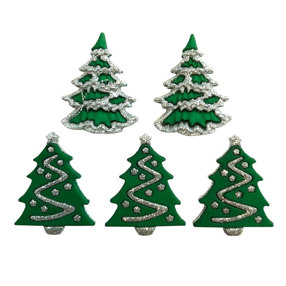 Buttons Galore Christmas Theme Buttons for Crafts and Sewing- Glitter Trees