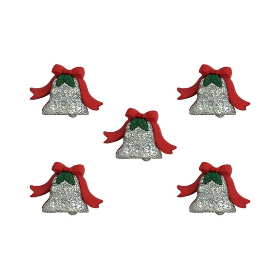 Buttons Galore Christmas Theme Buttons for Crafts and Sewing- Silver Bells
