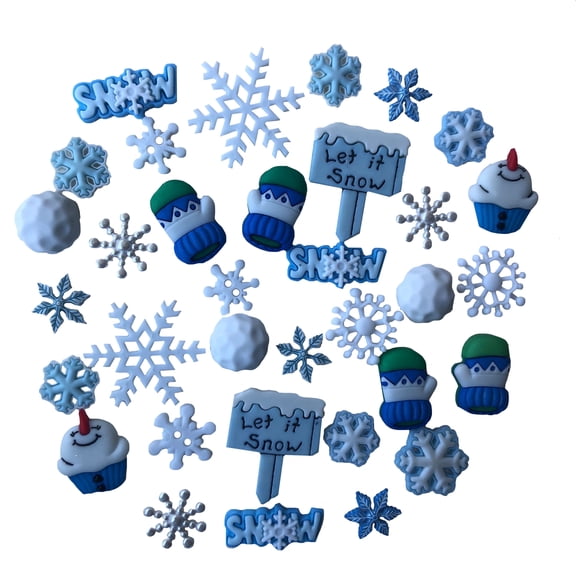 Buttons Galore Craft & Sewing Button Super Value Pack - 50 Assorted Winter Buttons