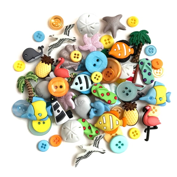 Buttons Galore Craft & Sewing Button Super Value Pack (Tropical)