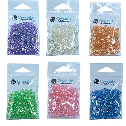 Buttons Galore Crystalz AB Rhinestones for Crafts Scrapbooking Jewelry - 2400 Gems - Soft Colors