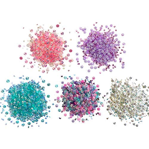 Buttons Galore Doo Dadz Embellishments, Flat Back Crystal Diamond Gems & Iridescent Sprinkles for Crafts, Scrapbooks, Card Making & Shaker Crafts-Sassy-65 Grams Total