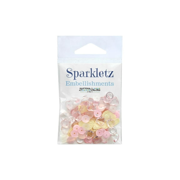 Buttons Galore Embellishments Iridescent Acrylic Gems, Shaped Sequins, Flat Back Pearls Sparkletz for Crafts Sewing Paper Crafts Daddy's Little Girl - 3 Pack 30 Grams