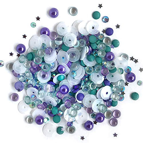 Buttons Galore Embellishments Iridescent Acrylic Gems, Shaped Sequins, Flat  Back Pearls Sparkletz for Crafts Sewing Paper Crafts - Rainbow- 3 Pack 30  Grams 